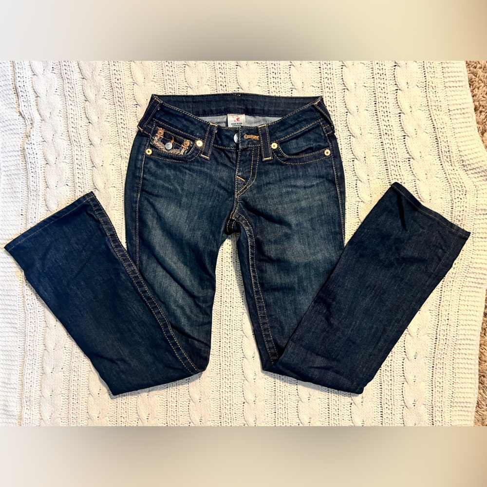 True Religion Dark Indigo Women's Straight Leg Jeans